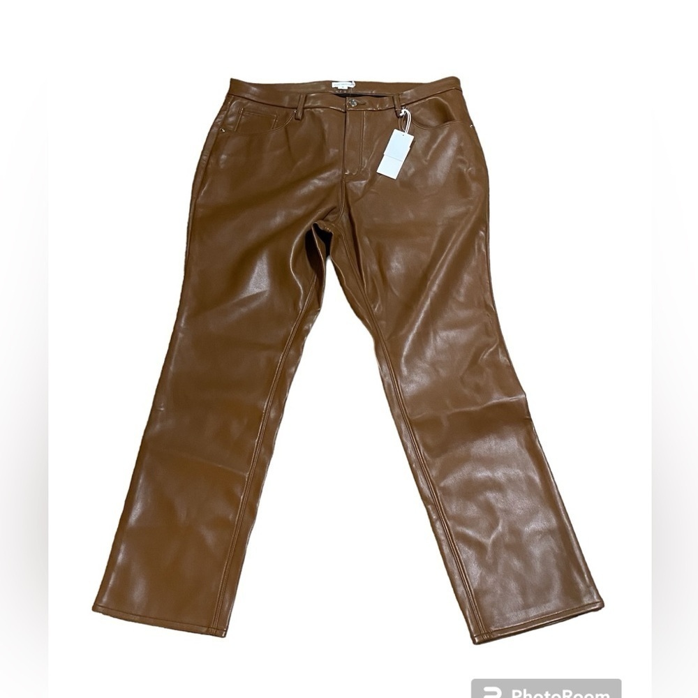 Good American Better Than Leather Good Icon in Burnt Caramel Size 18 - Picture 4 of 10